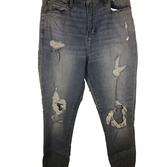 Abercrombie & Fitch High Rise Mom Jean Distressed Blue Women’s Size 30/10s - Picture 7 of 10